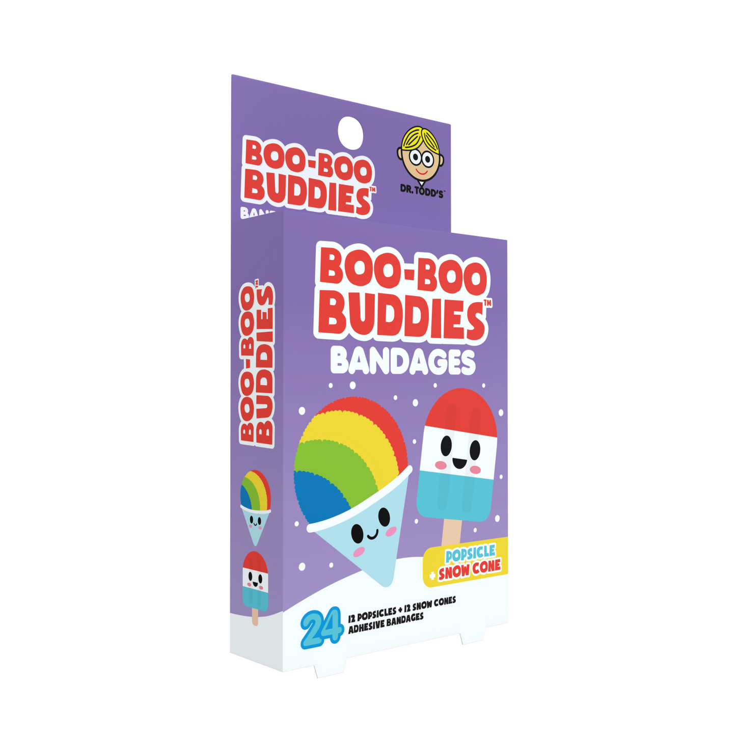 Popsicle & Snowcone Bandages for Kids – Waterproof, Latex-Free, 24 Count