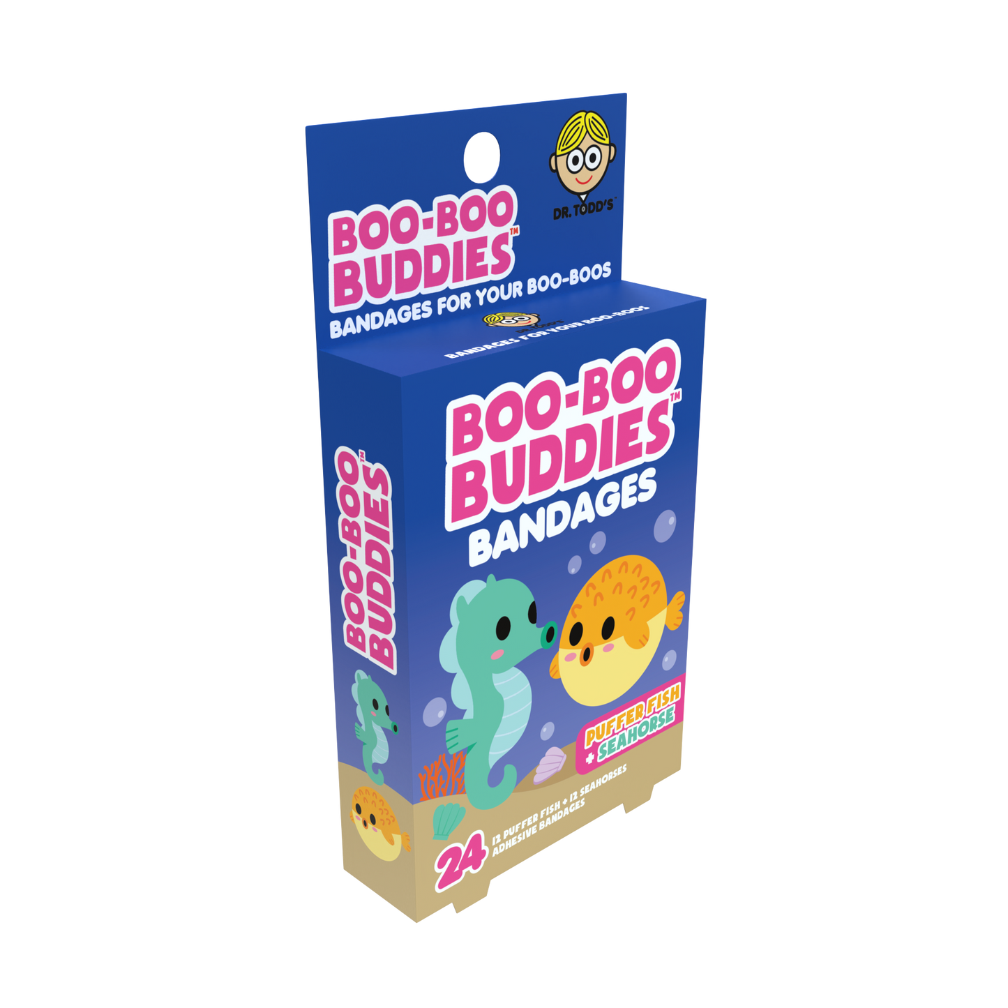 Pufferfish & Seahorse Bandages | 24 Count | Boo Boo Buddies