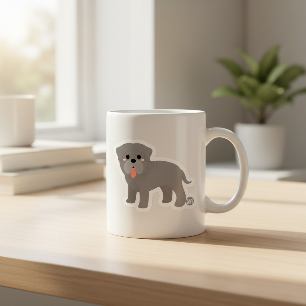 Mastiff Sticker on White Mug