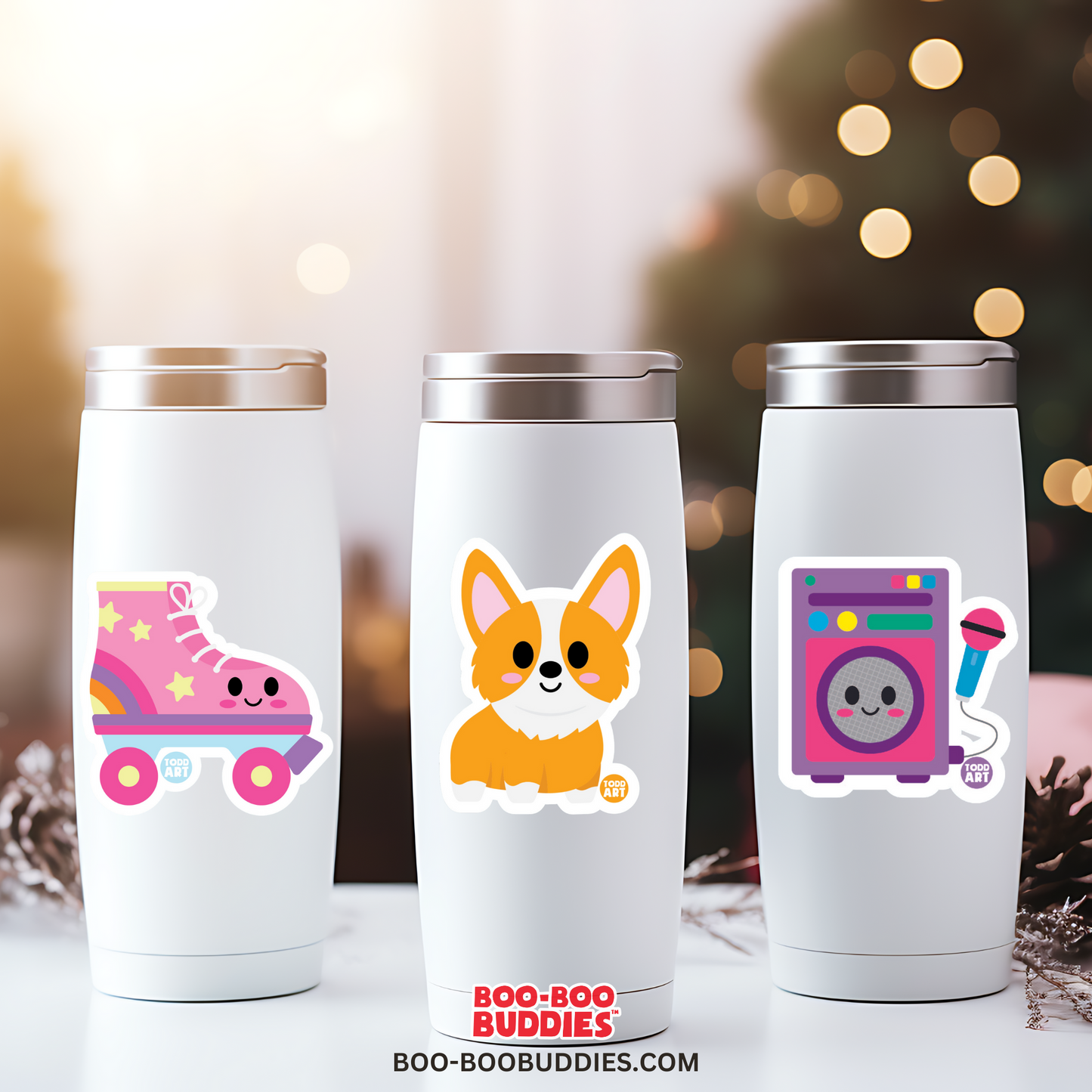 Boo Boo Buddies™ Tricycle Sticker – Cute Kawaii Vinyl Sticker, Waterproof Glossy 3″ Die‑Cut