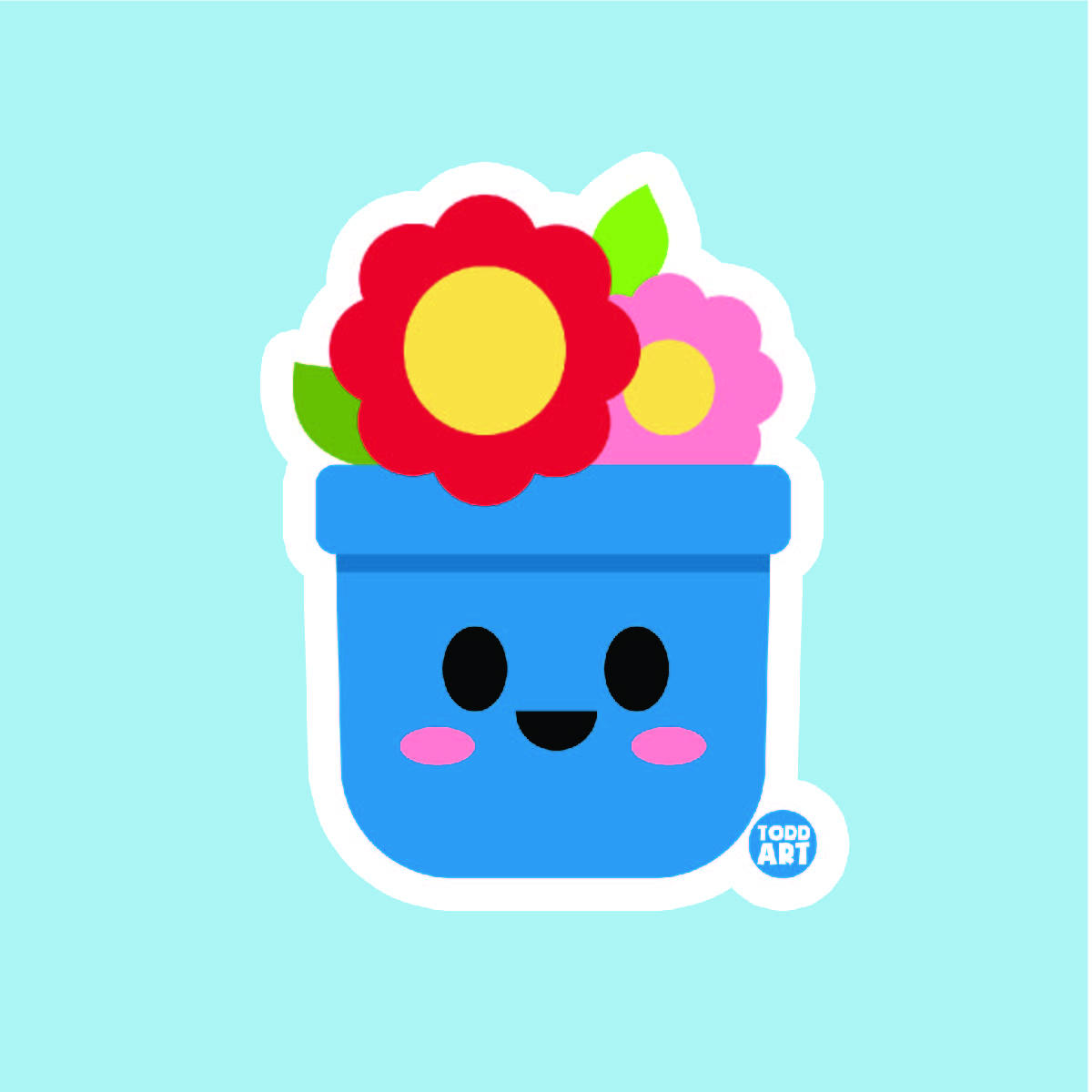 Flower Pot Vinyl Sticker