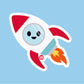 Rocketship - 3" Art Sticker