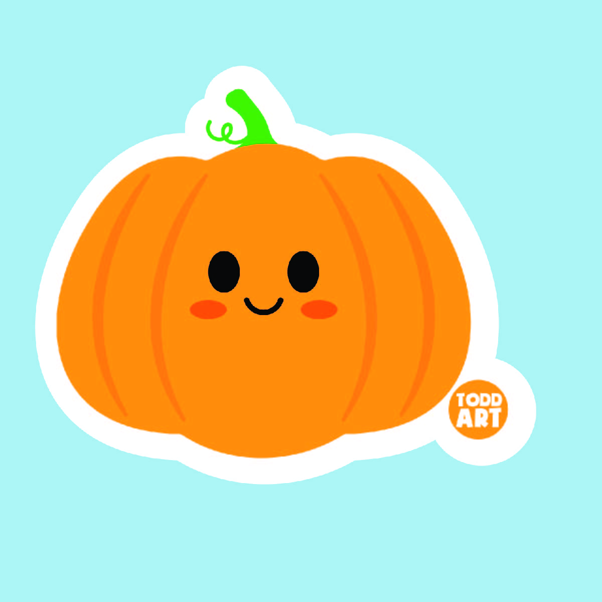 Pumpkin - 3" Art Sticker