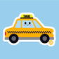 Boo Boo Buddies™ Taxi Sticker – Cute Kawaii Vinyl Sticker, Waterproof Glossy 3″ Die‑Cut