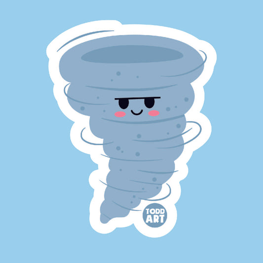 Boo Boo Buddies™ Tornado Sticker – Playful Kawaii Vinyl Design, Waterproof 3″