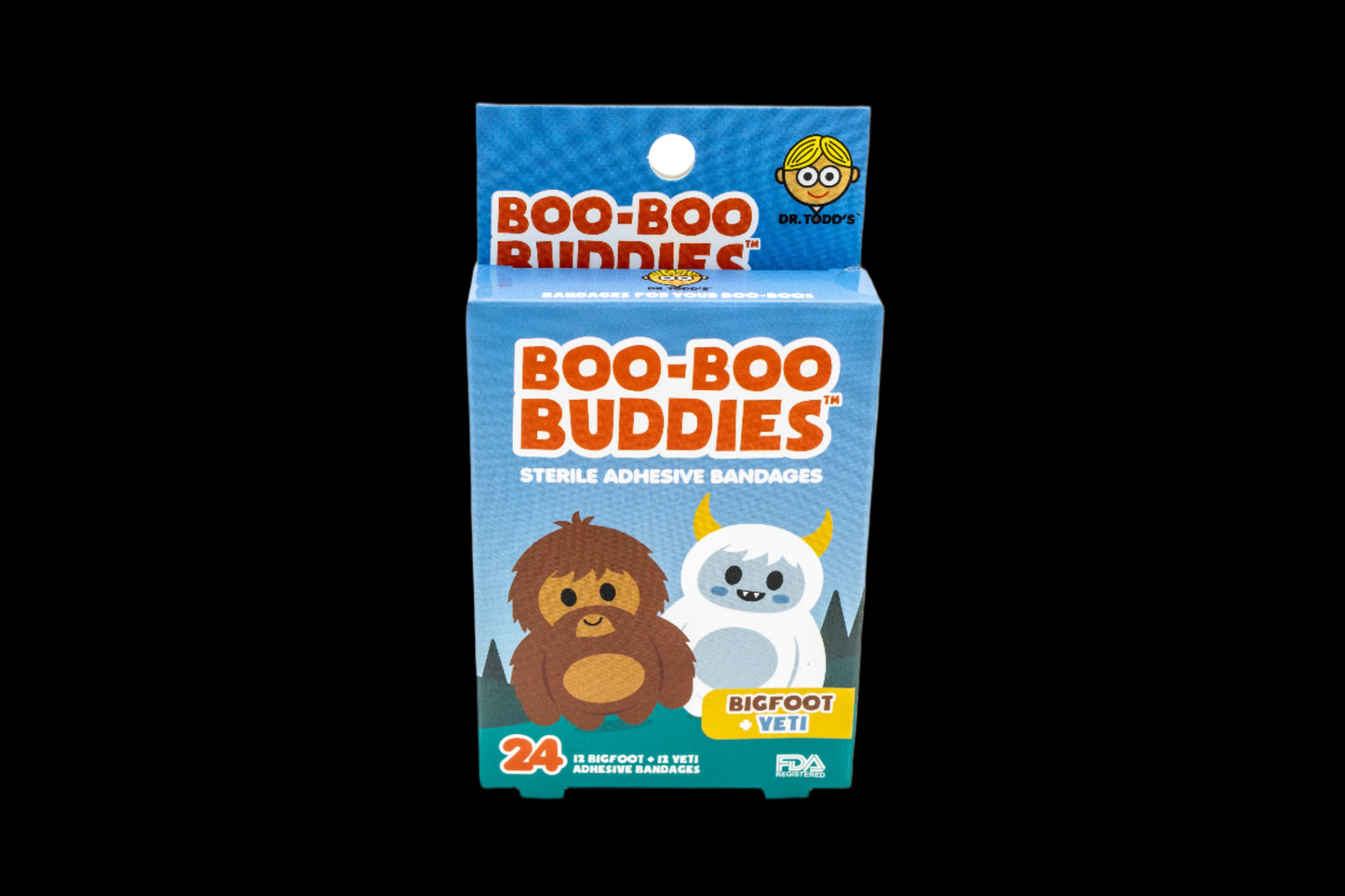 Bigfoot & Yeti Bandages for Kids – Waterproof, Latex-Free, 24 Count | Dr. Todd’s Boo-Boo Buddies®