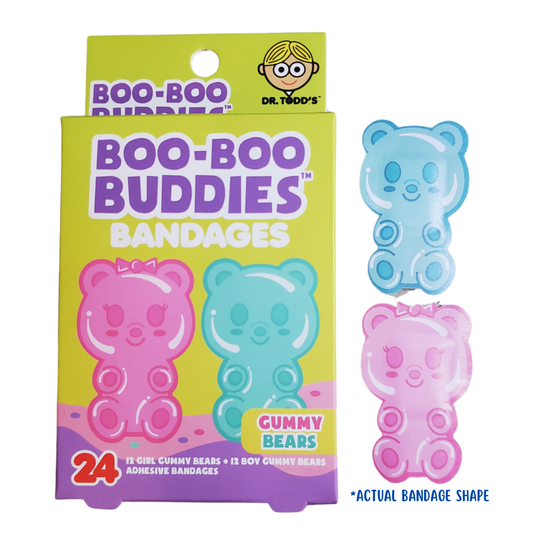 Gummy Bear Bandages for Kids – Waterproof, Latex-Free, 24 Count | Dr. Todd’s Boo-Boo Buddies®