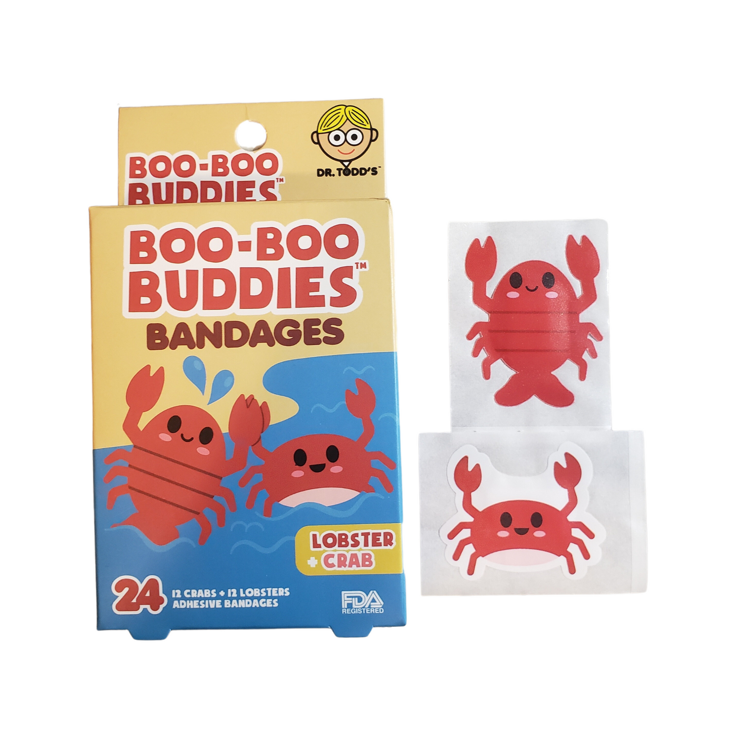 Lobster & Crab Bandages for Kids – Waterproof, Latex-Free, 24 Count