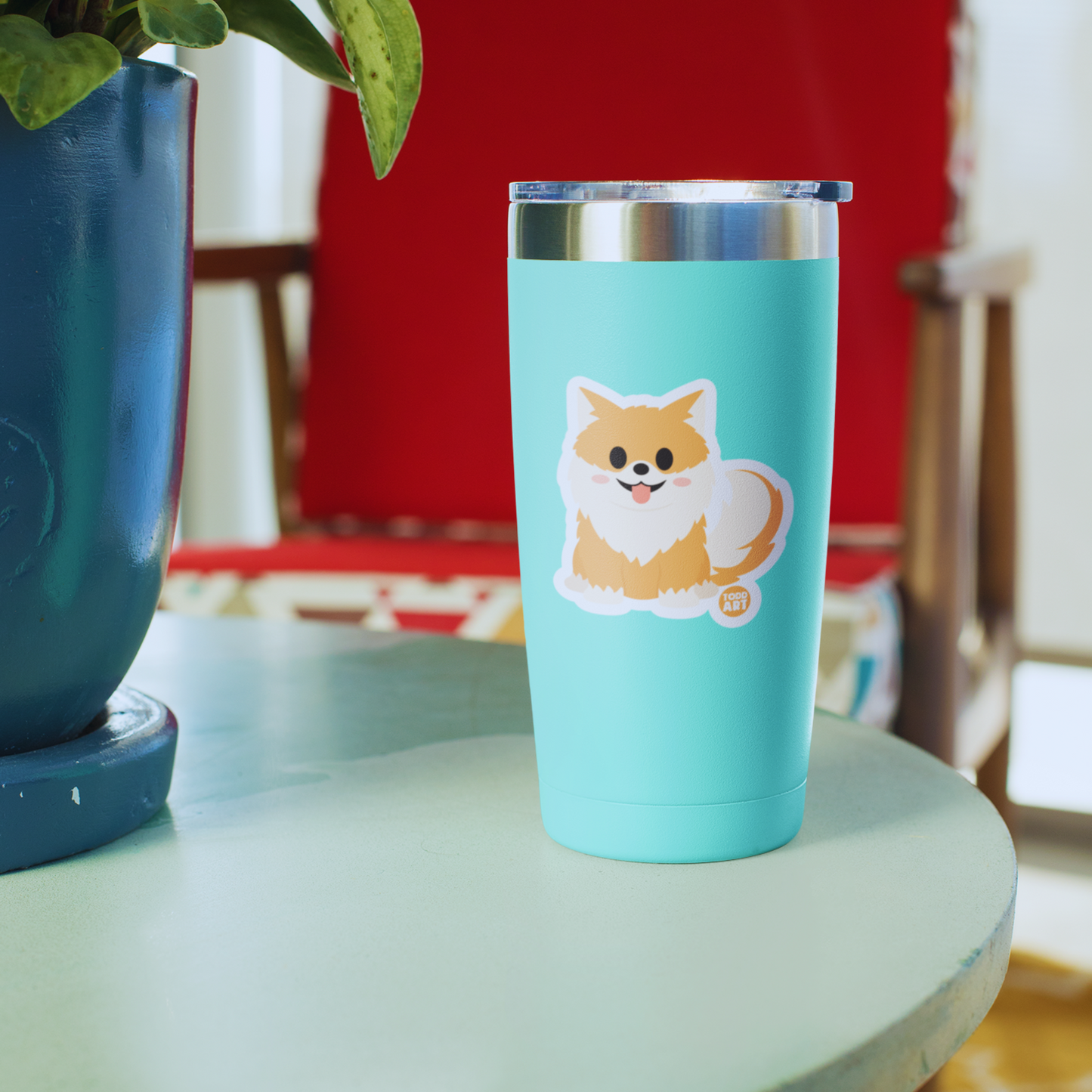 Boo Boo Buddies™ Pomeranian Dog Sticker – Cute Kawaii Pomeranian Vinyl Decal, Waterproof 3″ Die‑Cut