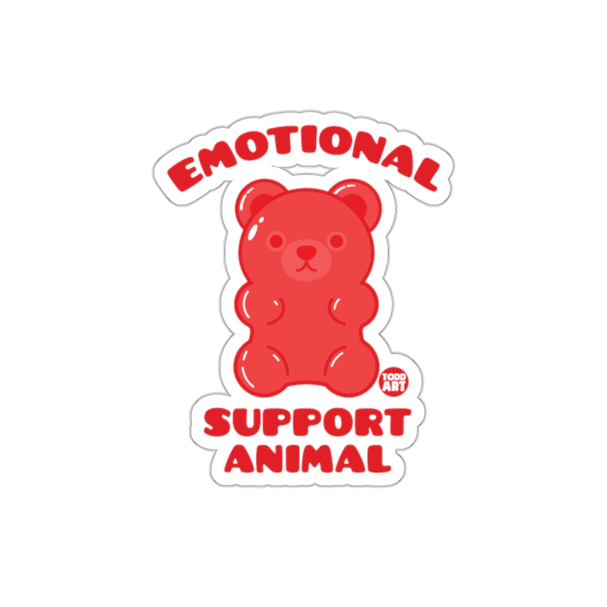Emotional Support Animal Red Bear Sticker