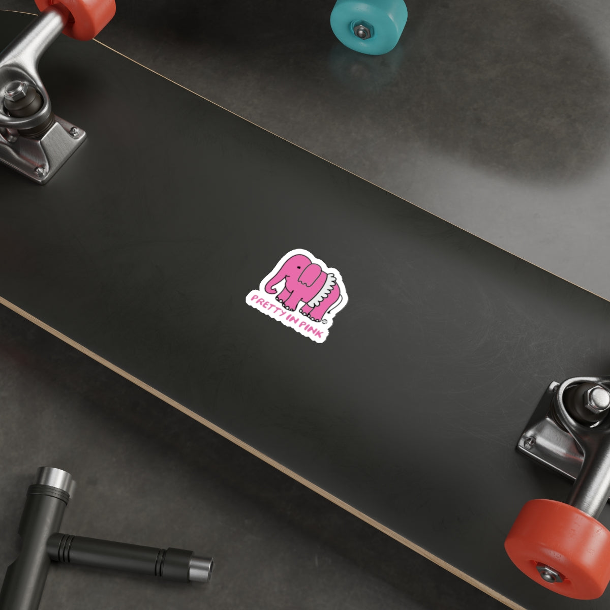 Eye-catching Unique Pink Elephant Skateboard