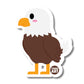 Bald eagle cartoon sticker with yellow beak and white head – patriotic vinyl sticker from Boo Boo Buddies

