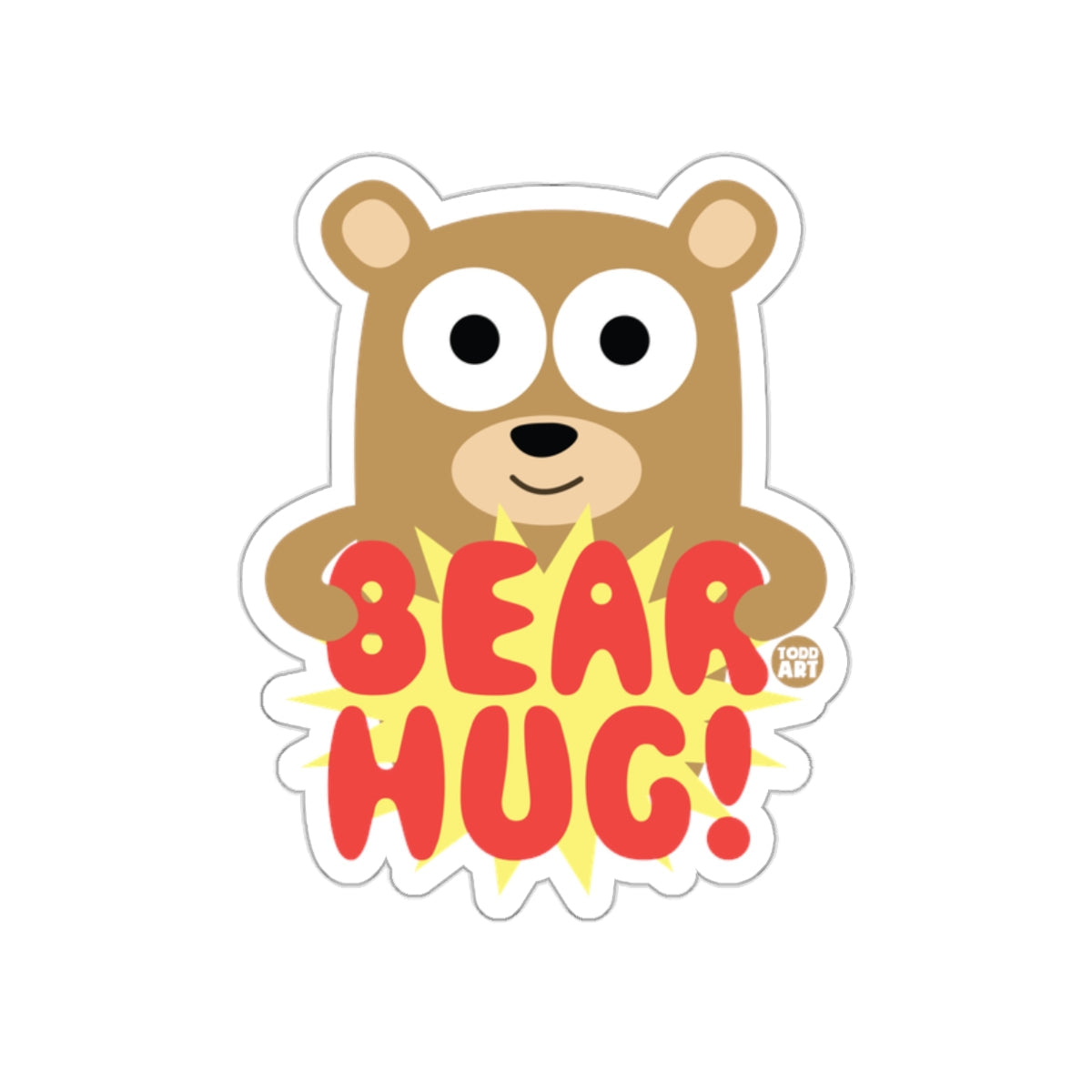 Bear Hug Sticker with Cute Cartoon Bear Design
