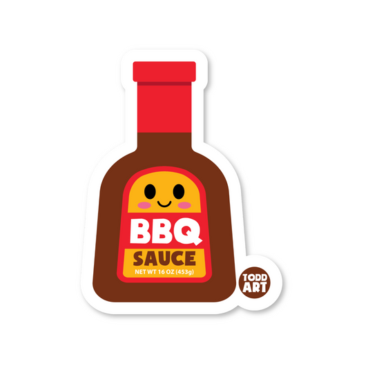 BBQ Sauce bottle sticker by Boo Boo Buddies – waterproof vinyl decal