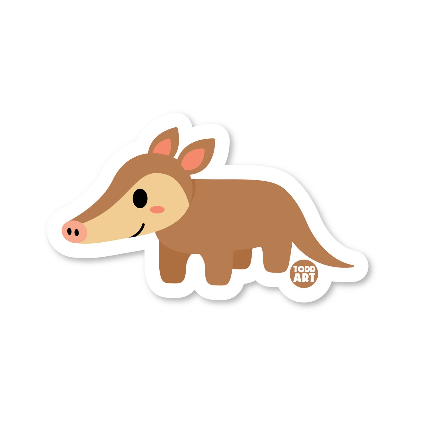 Boo Boo Buddies Aardvark sticker – cute 3-inch vinyl animal sticker for bottles, tech, and school supplies
