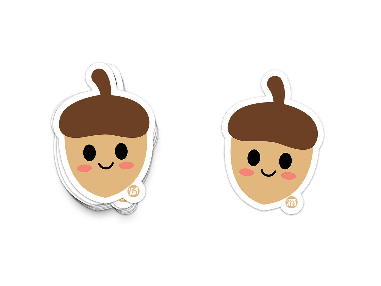 Boo Boo Buddies Acorn sticker – playful 3-inch vinyl nature sticker for laptops, notebooks, and gifts
