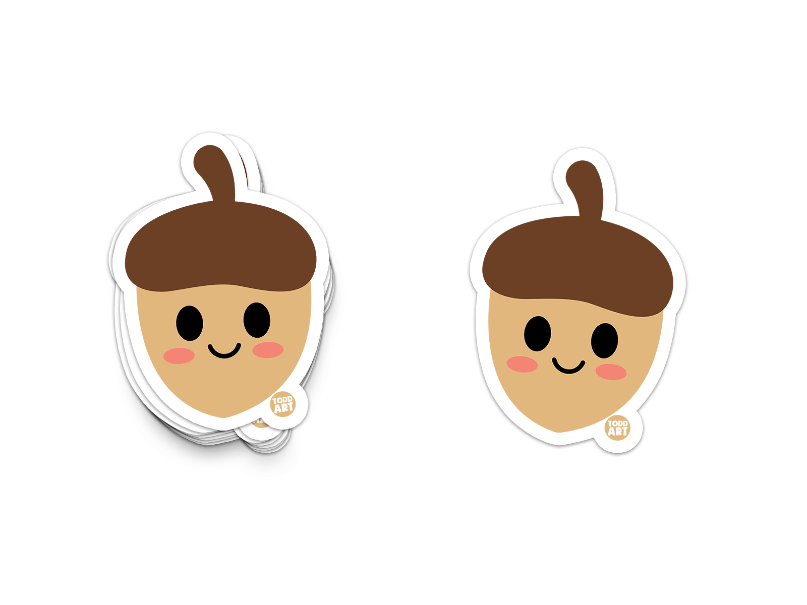 Boo Boo Buddies Acorn sticker – playful 3-inch vinyl nature sticker for laptops, notebooks, and gifts
