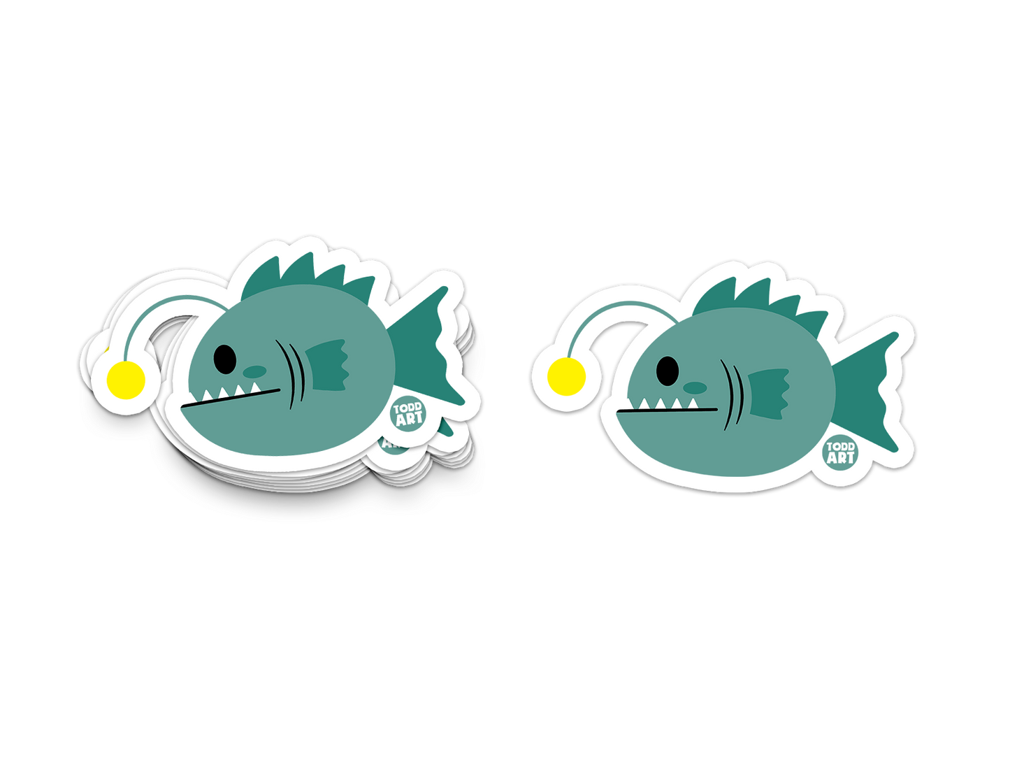 Boo Boo Buddies Angler Fish sticker – quirky 3-inch vinyl sea creature sticker for tech, gifts, and kids
