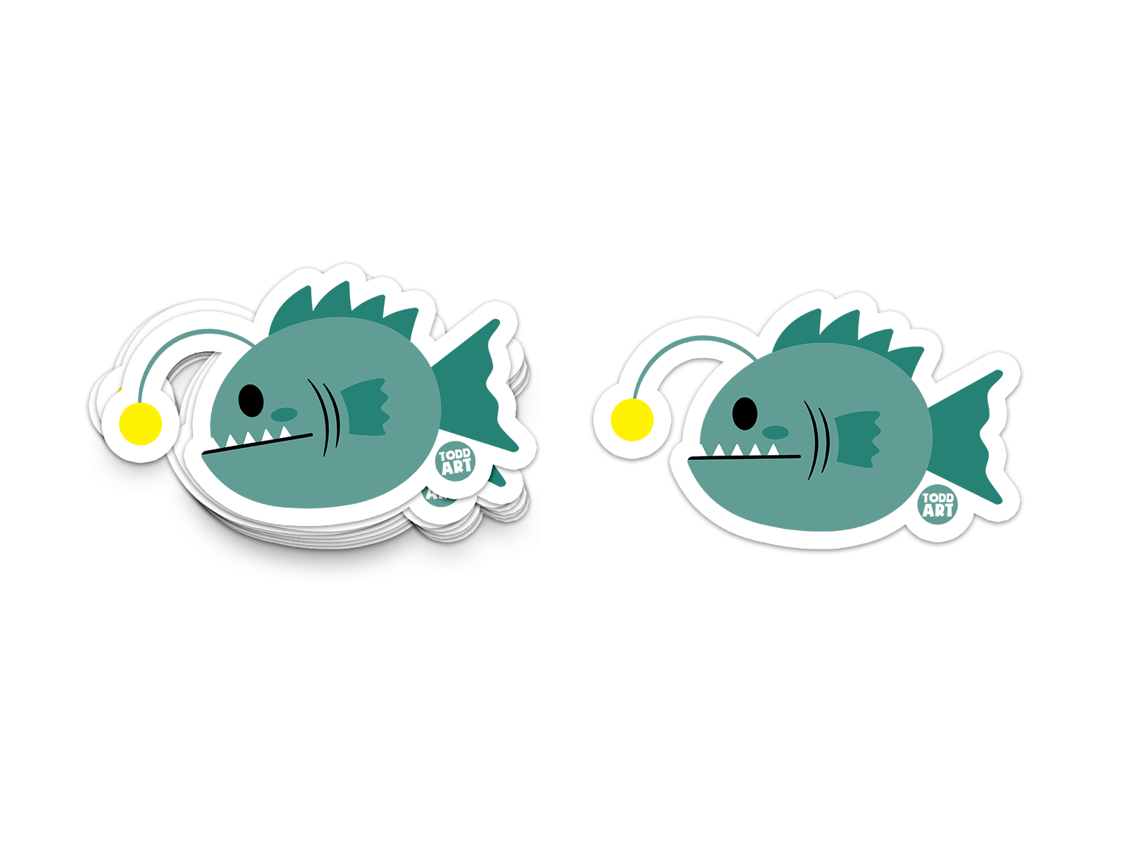 Boo Boo Buddies Angler Fish sticker – quirky 3-inch vinyl sea creature sticker for tech, gifts, and kids

