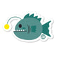Boo Boo Buddies angler fish vinyl sticker — 3″ waterproof, UV‑resistant glossy die‑cut ideal for crafts & planners