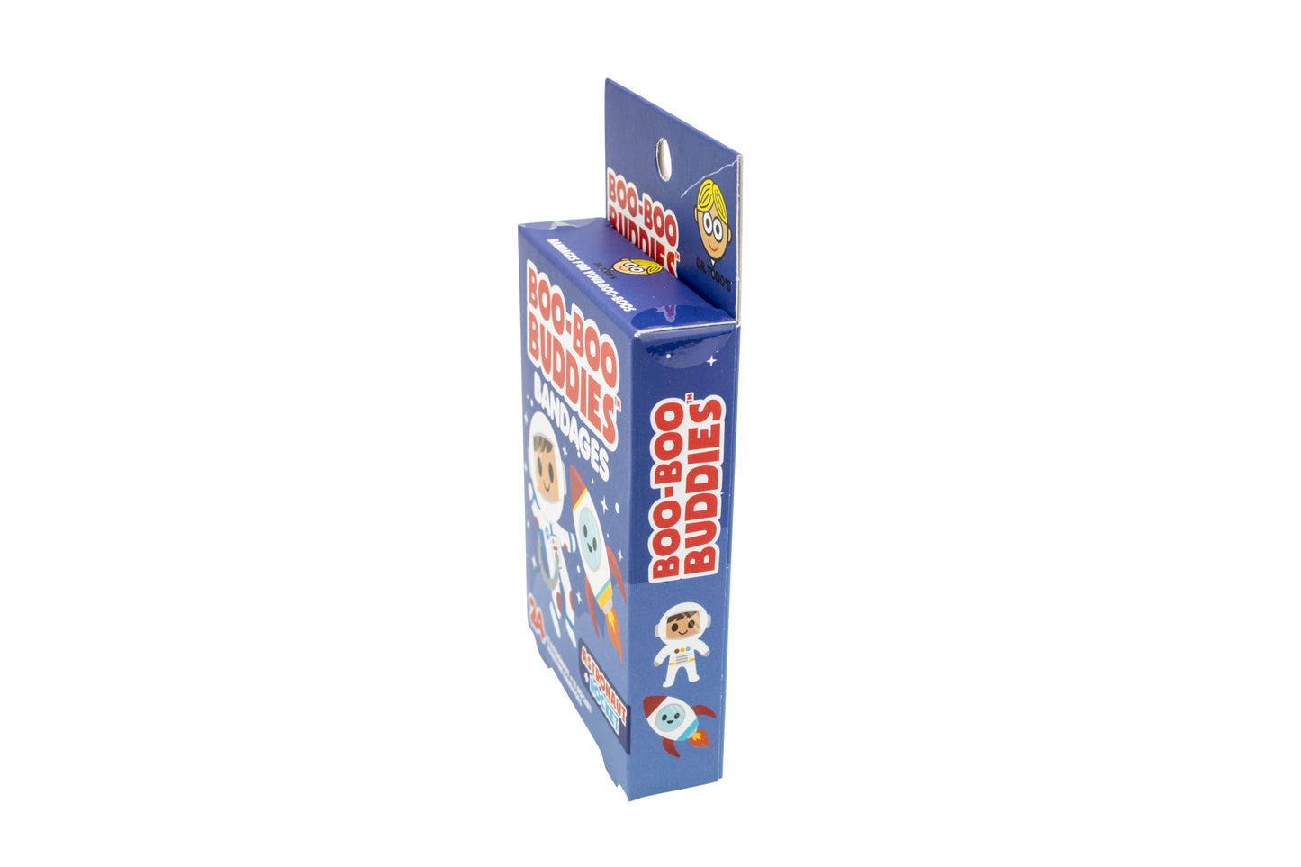 Astronaut and rocket-shaped kids bandages by Dr. Todd’s Boo-Boo Buddies – waterproof, latex-free, 24 count
