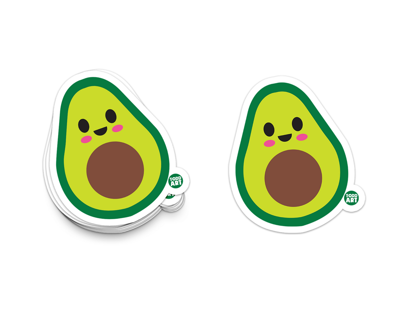 Boo Boo Buddies Avocado sticker – cute 3-inch vinyl fruit sticker for water bottles and laptops
