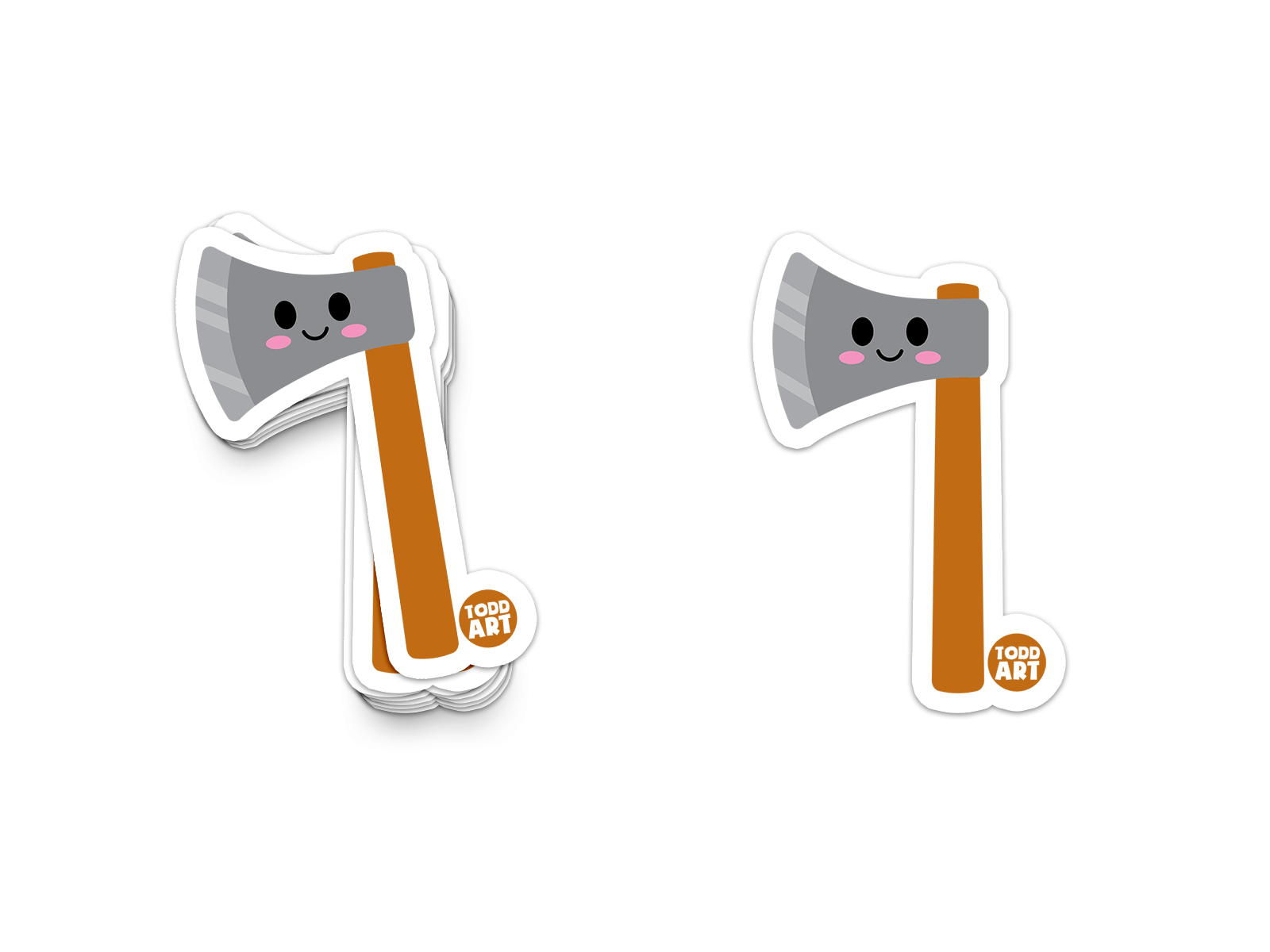 Boo Boo Buddies Axe sticker – cartoon-style 3-inch vinyl sticker for gifts, gear, and woodsy humor
