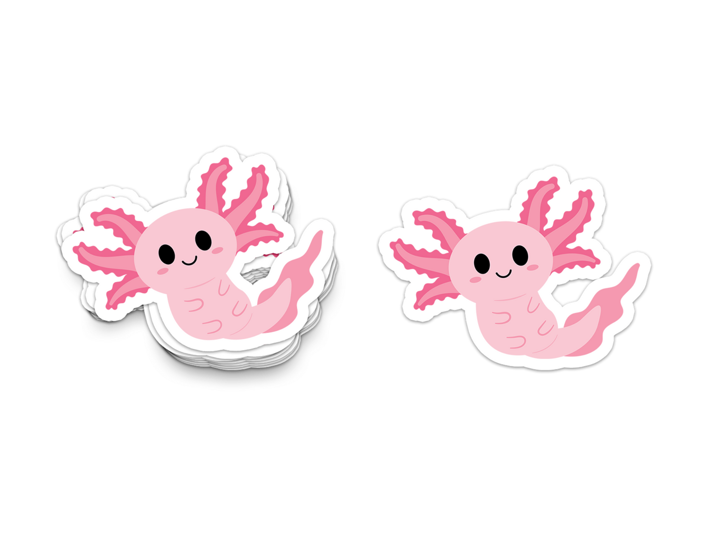 Boo Boo Buddies Axolotl sticker – cute 3-inch pink salamander vinyl sticker for collectors and kids
