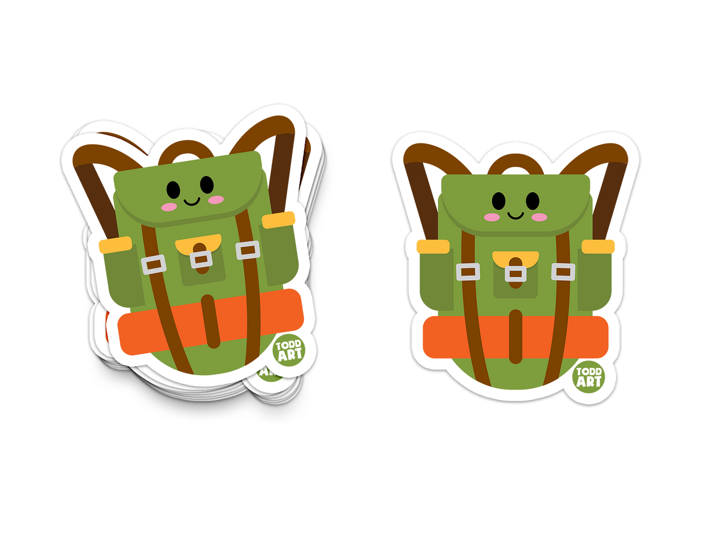 Boo Boo Buddies Backpack sticker – smiling green backpack vinyl sticker for school supplies, laptops, and water bottles
