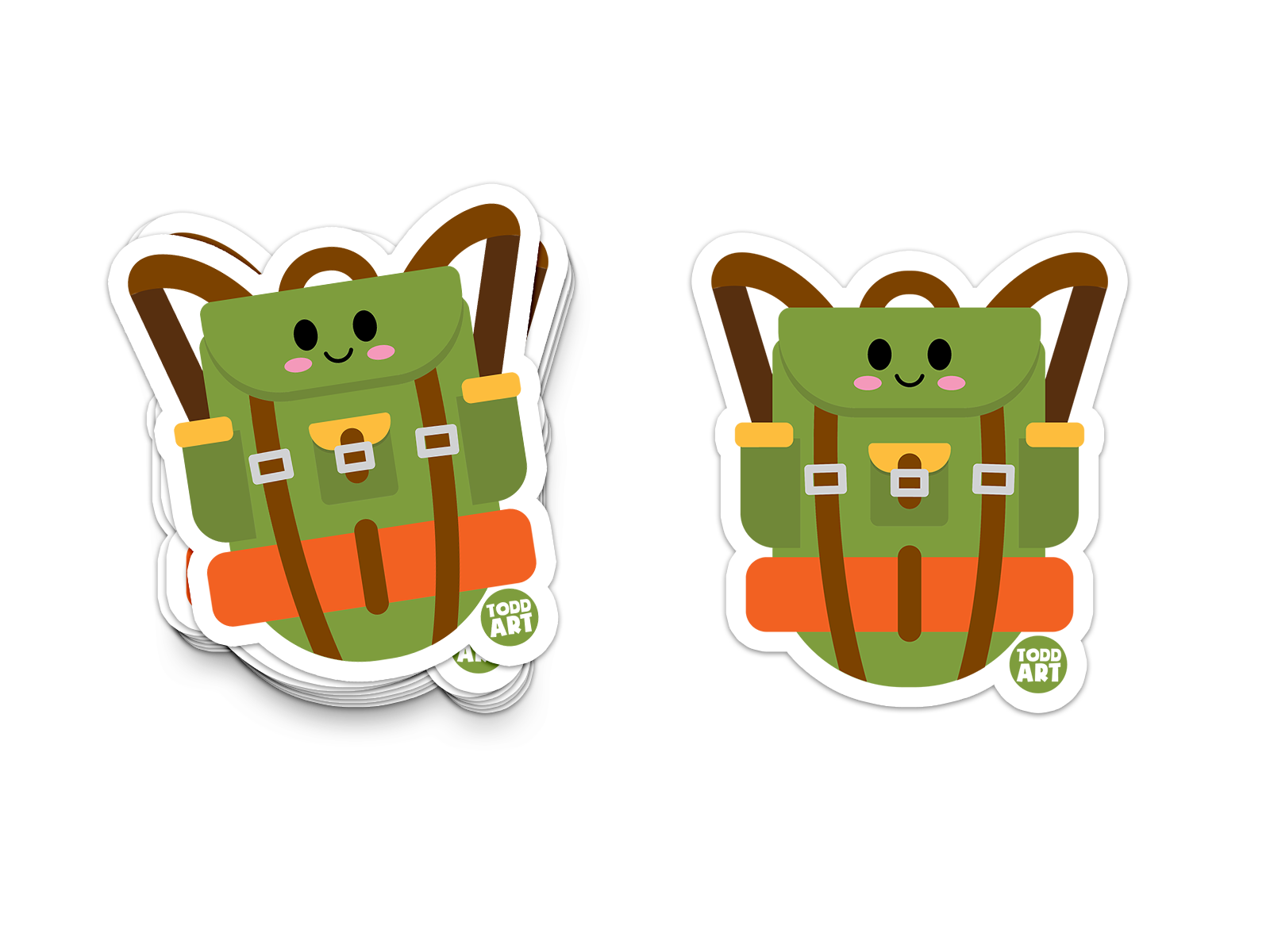 Boo Boo Buddies Backpack sticker – smiling green backpack vinyl sticker for school supplies, laptops, and water bottles
