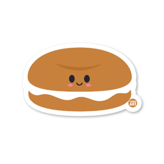 Boo Boo Buddies Bagel sticker – cute breakfast bagel with face vinyl sticker for laptops, lunchboxes, and coffee lovers
