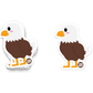 Bald eagle cartoon sticker with yellow beak and white head – patriotic vinyl sticker from Boo Boo Buddies
