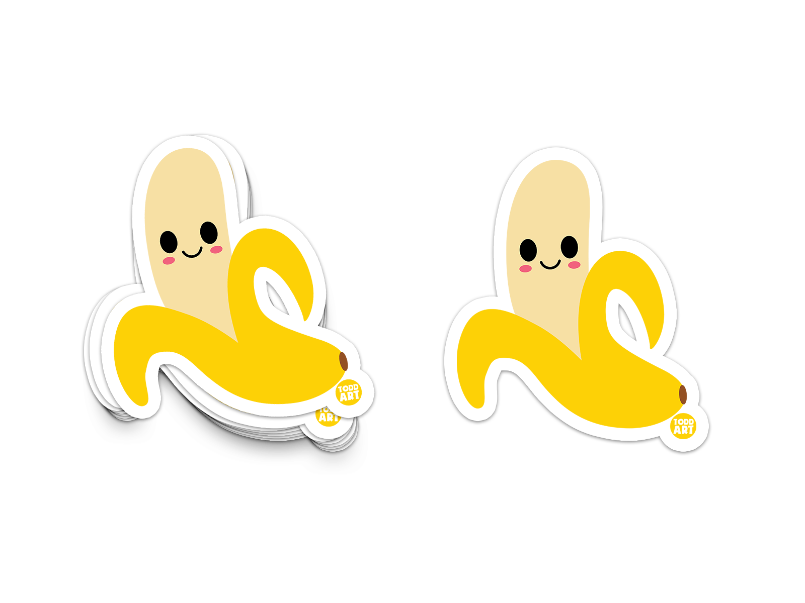 Boo Boo Buddies Banana sticker – cheerful yellow banana vinyl sticker for water bottles, lunchboxes, and tech
