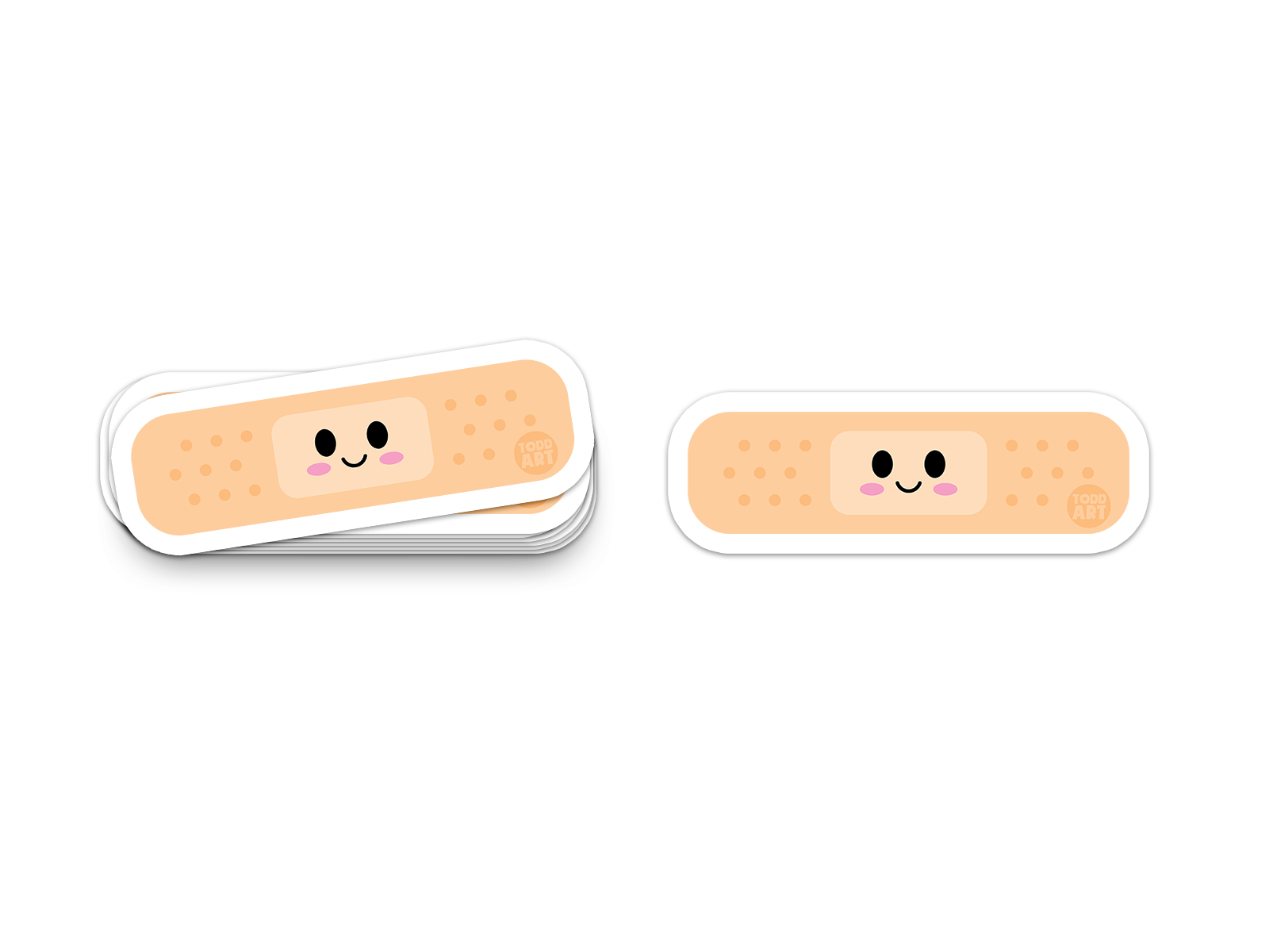 Boo Boo Buddies Bandaid sticker – pink smiling bandage vinyl sticker for medical kits, planners, and first aid fans
