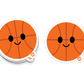Boo Boo Buddies Basketball sticker – happy orange ball vinyl sticker for sports kits, gifts, and planners

