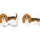 Boo Boo Buddies Basset Hound sticker – floppy-eared cartoon dog vinyl sticker for pet lovers, laptops, and scrapbooks
