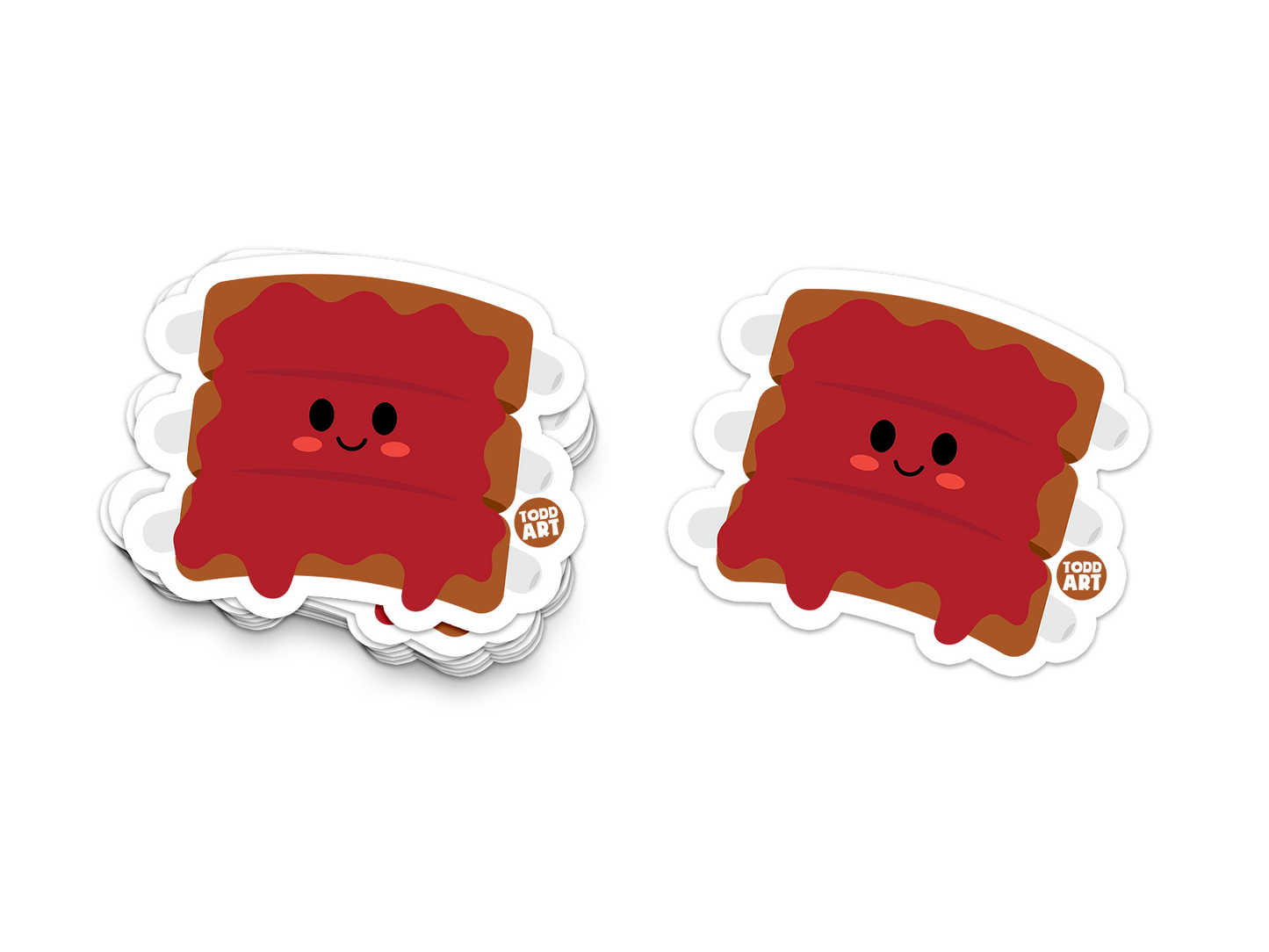Boo Boo Buddies BBQ Ribs sticker – saucy ribs cartoon vinyl sticker for food fans and picnic kits
