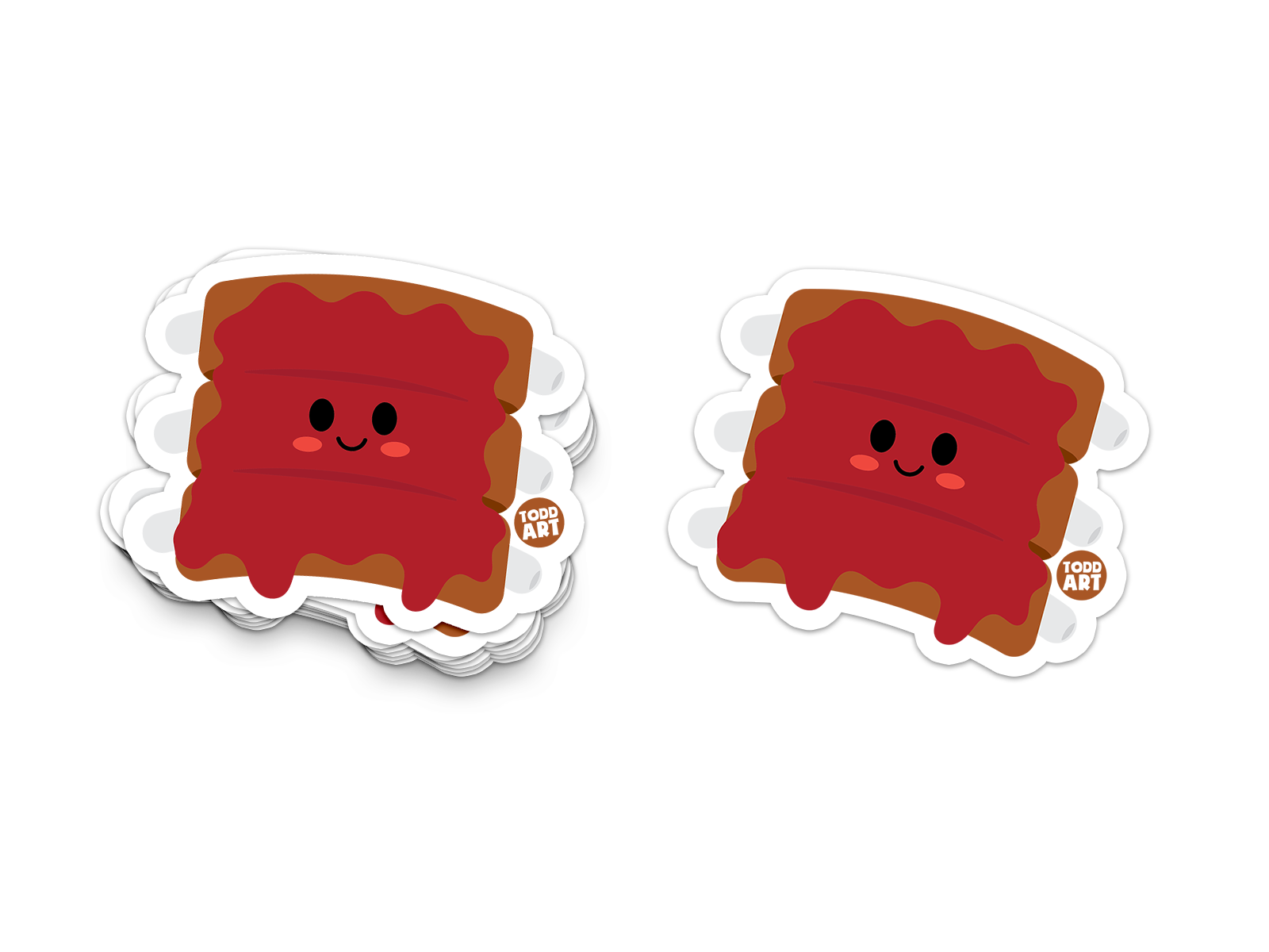 Boo Boo Buddies BBQ Ribs sticker – saucy ribs cartoon vinyl sticker for food fans and picnic kits
