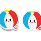 Boo Boo Buddies Beach Ball sticker – colorful beach ball vinyl sticker with a happy face for summer gear and water bottles
