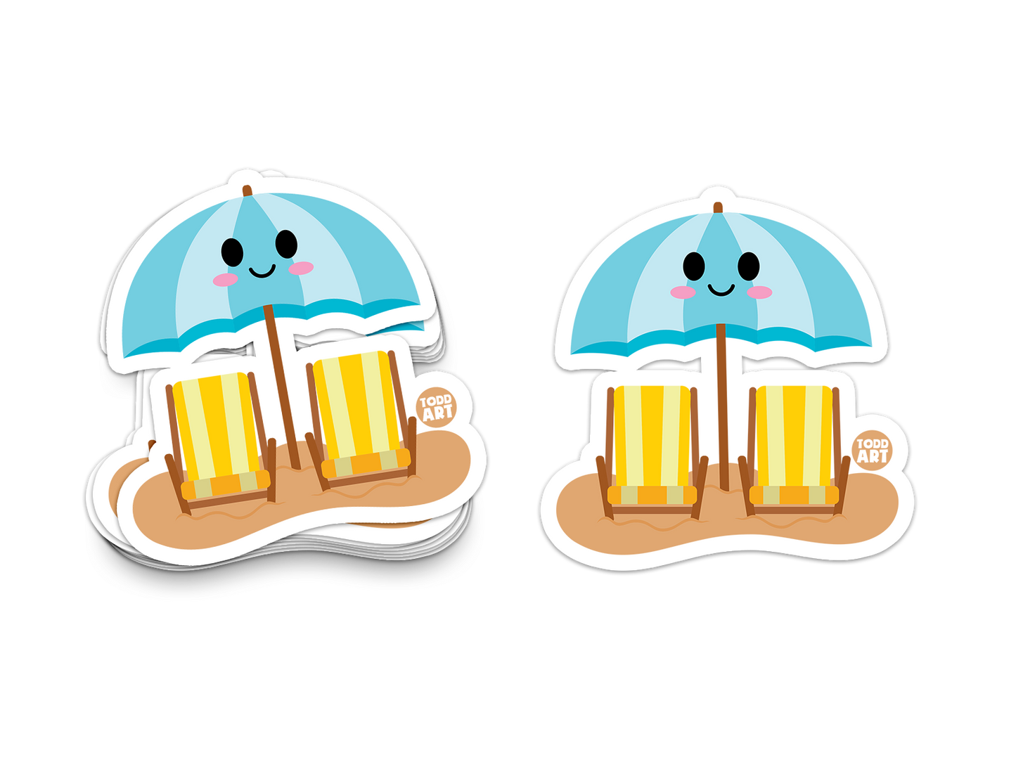 Beach Umbrella Vinyl Sticker