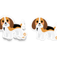 Boo Boo Buddies Beagle sticker – cute floppy-eared beagle dog vinyl sticker for pet lovers, planners, and tech
