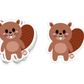 Boo Boo Buddies Beaver sticker – cartoon beaver with buck teeth vinyl sticker for nature lovers and school supplies
