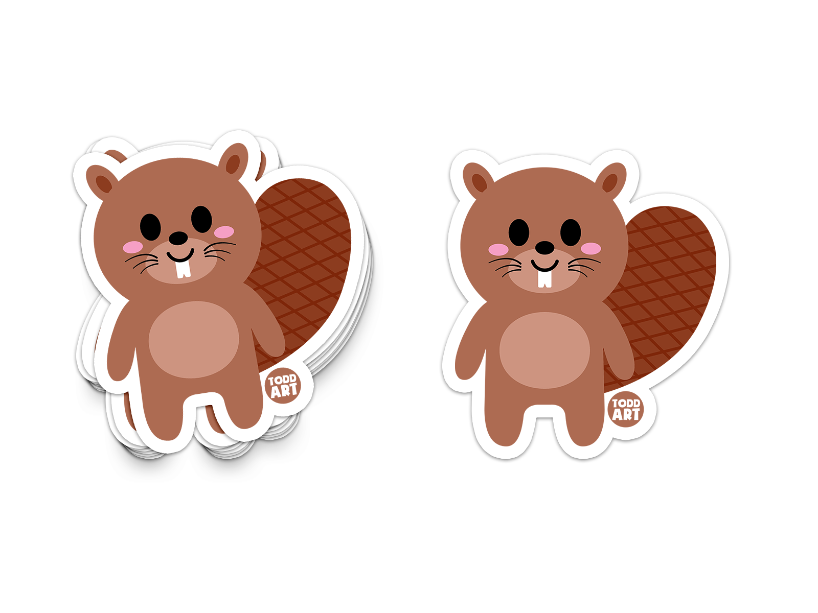 Boo Boo Buddies Beaver sticker – cartoon beaver with buck teeth vinyl sticker for nature lovers and school supplies
