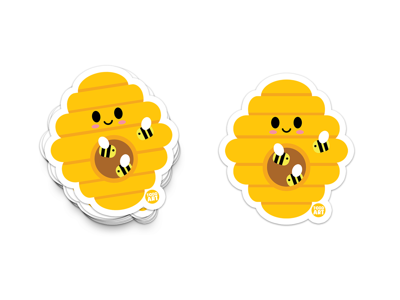 Boo Boo Buddies Beehive sticker – cute honeycomb hive vinyl sticker with tiny bees for nature kits and classroom decor
