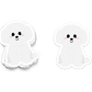 Fluffy white Bichon Frise dog with sweet smile – cute collectible puppy sticker from Boo Boo Buddies
