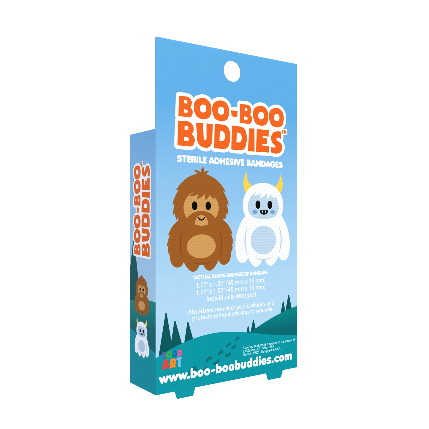 Bigfoot & Yeti Bandages for Kids – Waterproof, Latex-Free, 24 Count | Dr. Todd’s Boo-Boo Buddies