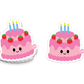 Pink birthday cake with candles and strawberries – cheerful celebration sticker from Boo Boo Buddies

