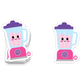Smiling pink and purple blender filled with smoothie – adorable kitchen sticker from Boo Boo Buddies
