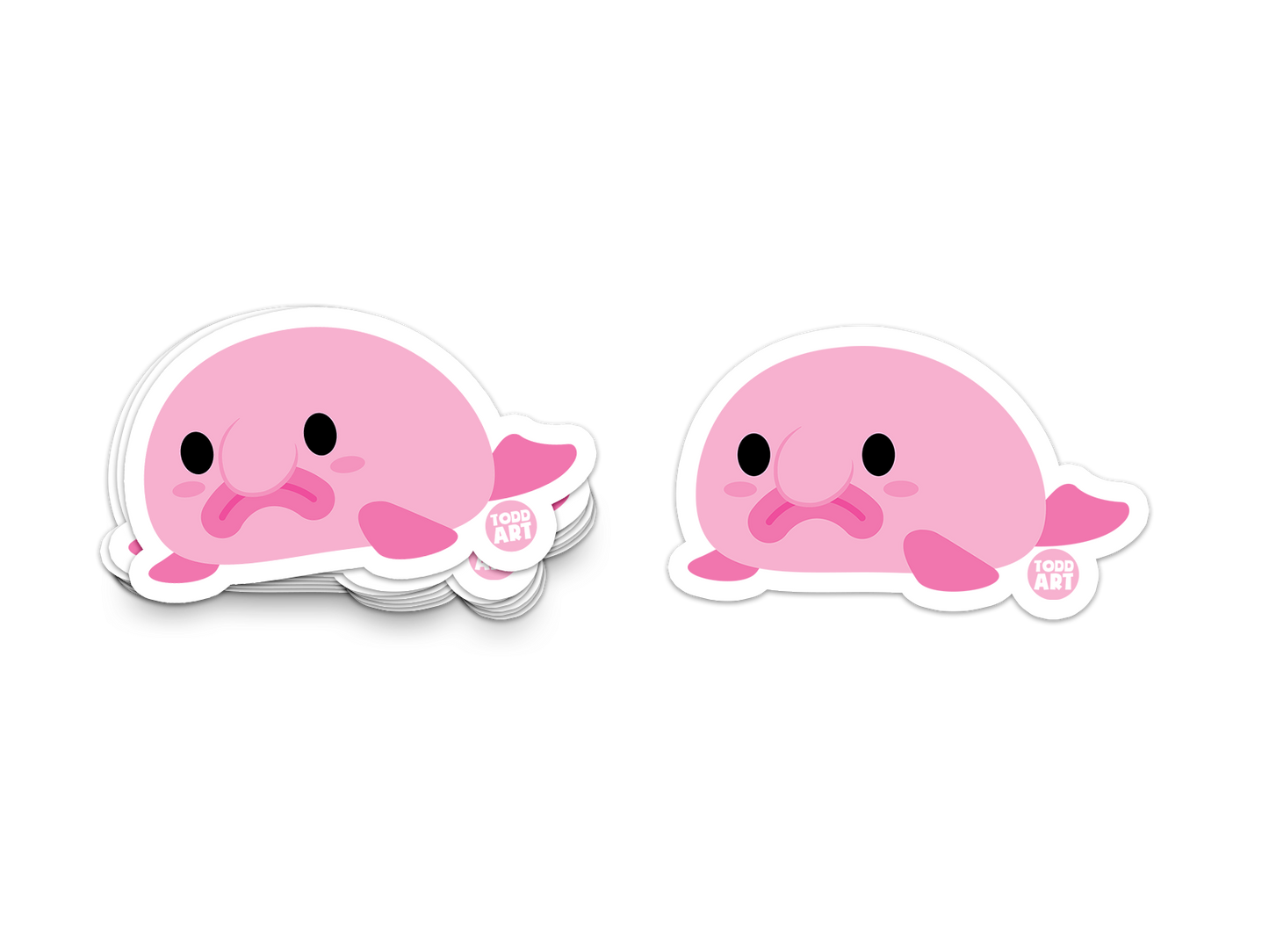 Boo Boo Buddies Blobfish sticker – silly sad-faced blobfish vinyl sticker for sea creature fans and quirky collections

