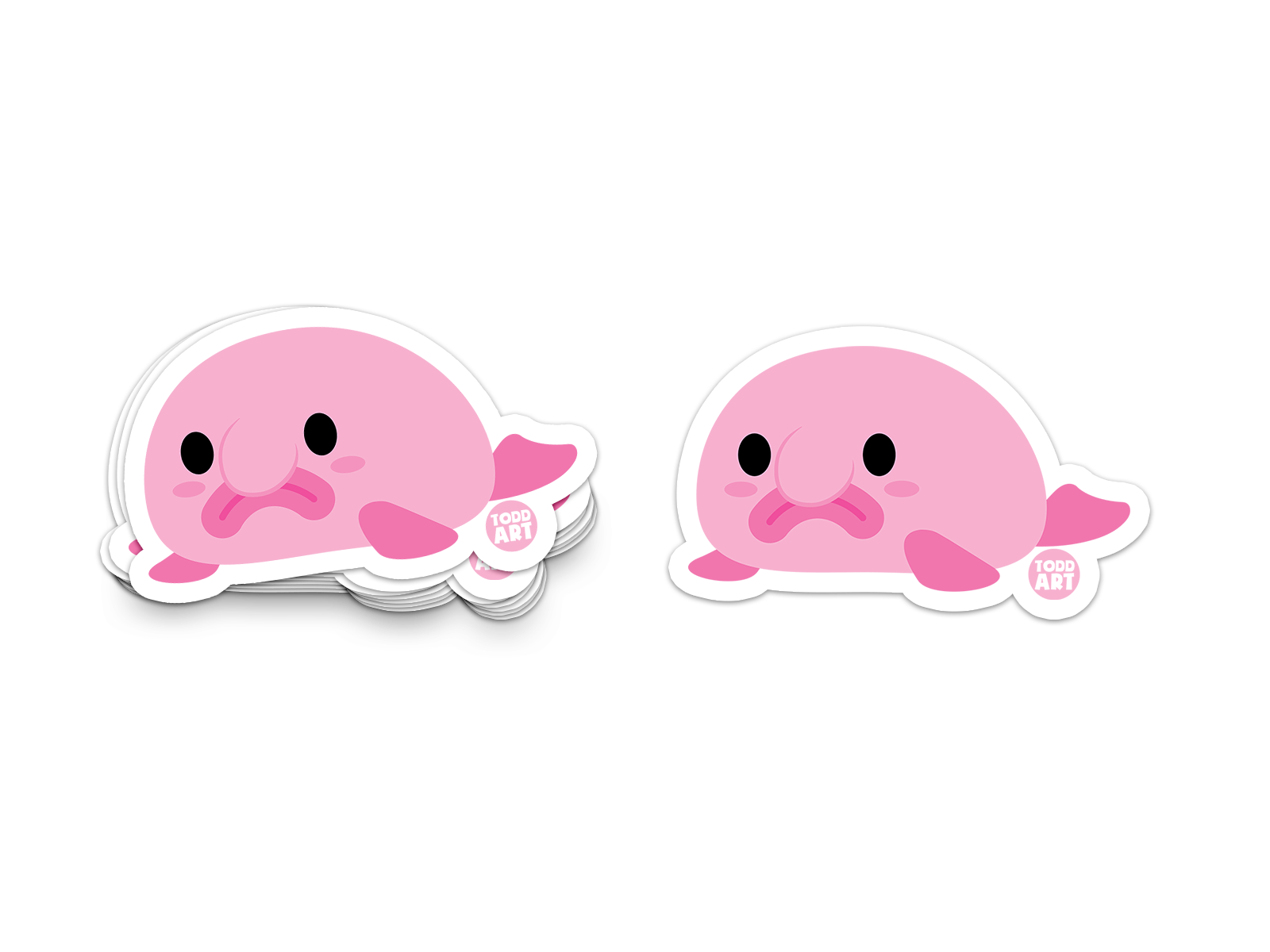 Boo Boo Buddies Blobfish sticker – silly sad-faced blobfish vinyl sticker for sea creature fans and quirky collections

